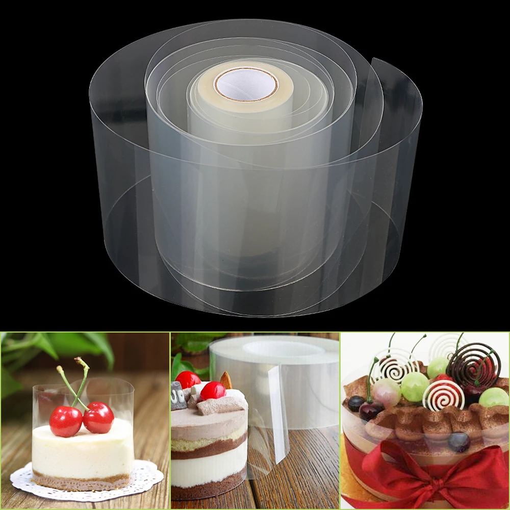 

Transparent Clear Mousse Surrounding Edge Wrapping Tape 8cm 10cm DIY Cake Decorating Tools Baking Cake Dessert Collar