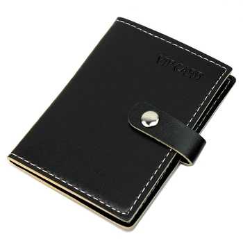 

Black PU Leather Wallet Case Business Card Holder Pocket For 20 Credit Card NEW