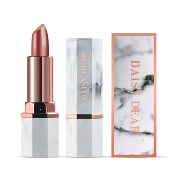 

5 Colors Long Lasting Velvet Lipstick Luxury Elegant Marble Pattern Lipstick Genuine Small White Jade Lip Gross Moisturizing