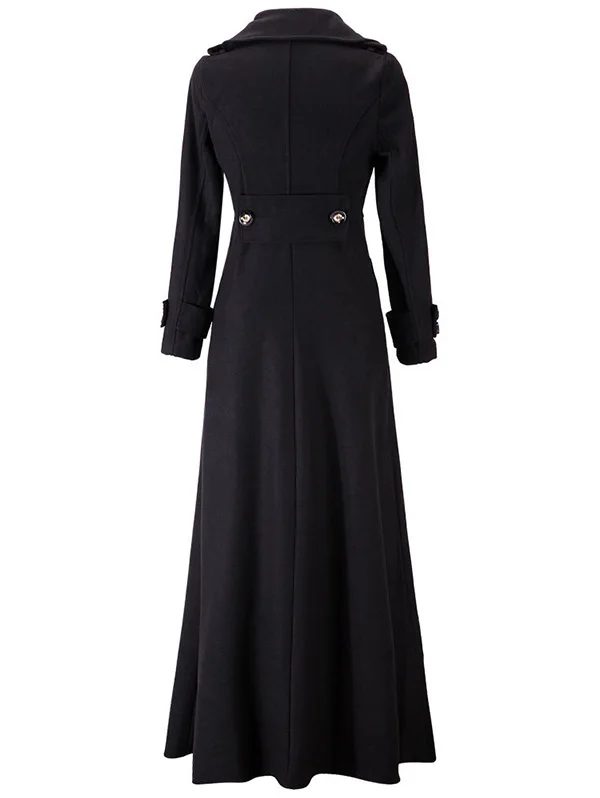 Femme Vestes Mode Haute Chaud Laine Taille Solide Wine red Green Kenancy Manteau Vintage D'hiver Vêtements Slim dark Black Femmes Manteaux Couleur Long De blue qx7nw8aEA