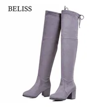 BELISS Flock Leather Women Over The Knee Boots Spring Stretch Boots Women High Heels Round Toe Warm Female Shoes Slip On B104 цена BELISS Flock Leather Women Over The Knee Boots Spring Stretch Boots Women High Heels Round Toe Warm Female Shoes Slip On B104 цены онлайн