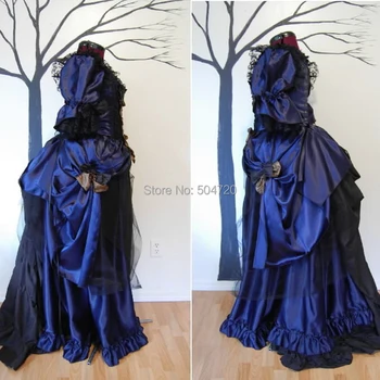 

Tailored! blue Royal 18 Century French Duchess Retro medieval Renaissance Reenactment Theatre Civil war Victorian dress HL-451
