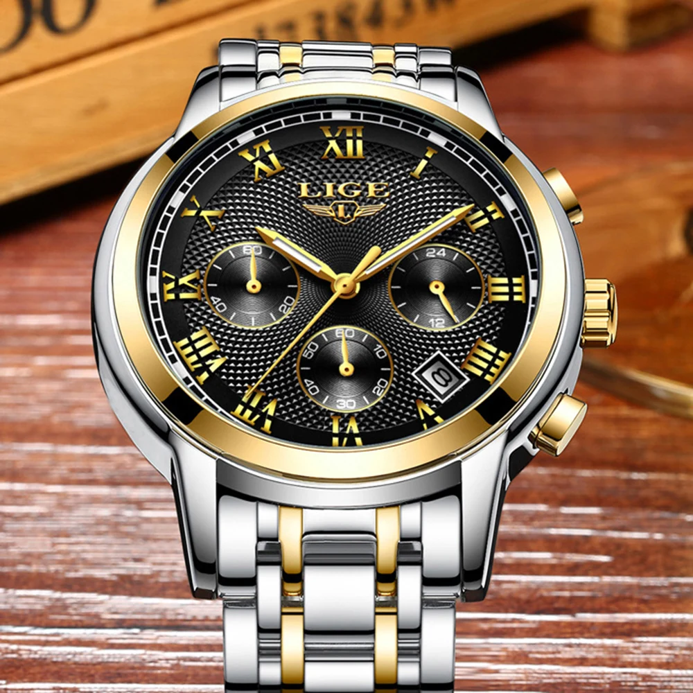 

Stainless Steel Business Watch Men Sports Quartz Watch Multi-Functional Fashion Luxury Wristwatch