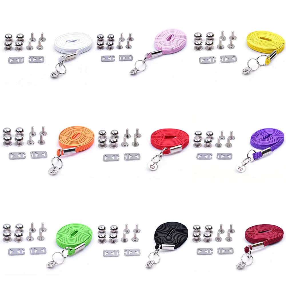 1 Pair New Style Lazy Shoelaces Quick Easy Sneaker Elastic Shoe Laces One-handed Shoelace Sport shoes No Tie Candy Lazy Shoelace