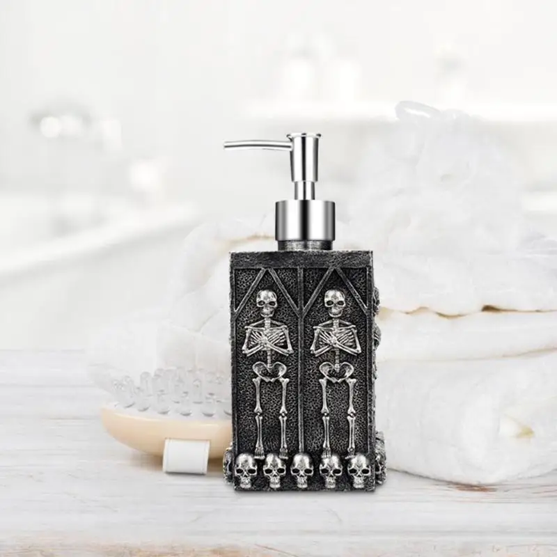 460ml Large Capacity Resin 3D Skull Hand Sanitizer Bottle Soap Dispenser Pressing Carved Shampoo Liquid Soap Shower Gel Holder 460ml Large Capacity Resin 3D Skull Hand Sanitizer Bottle Soap Dispenser Pressing Carved Shampoo Liquid Soap Shower Gel Holder