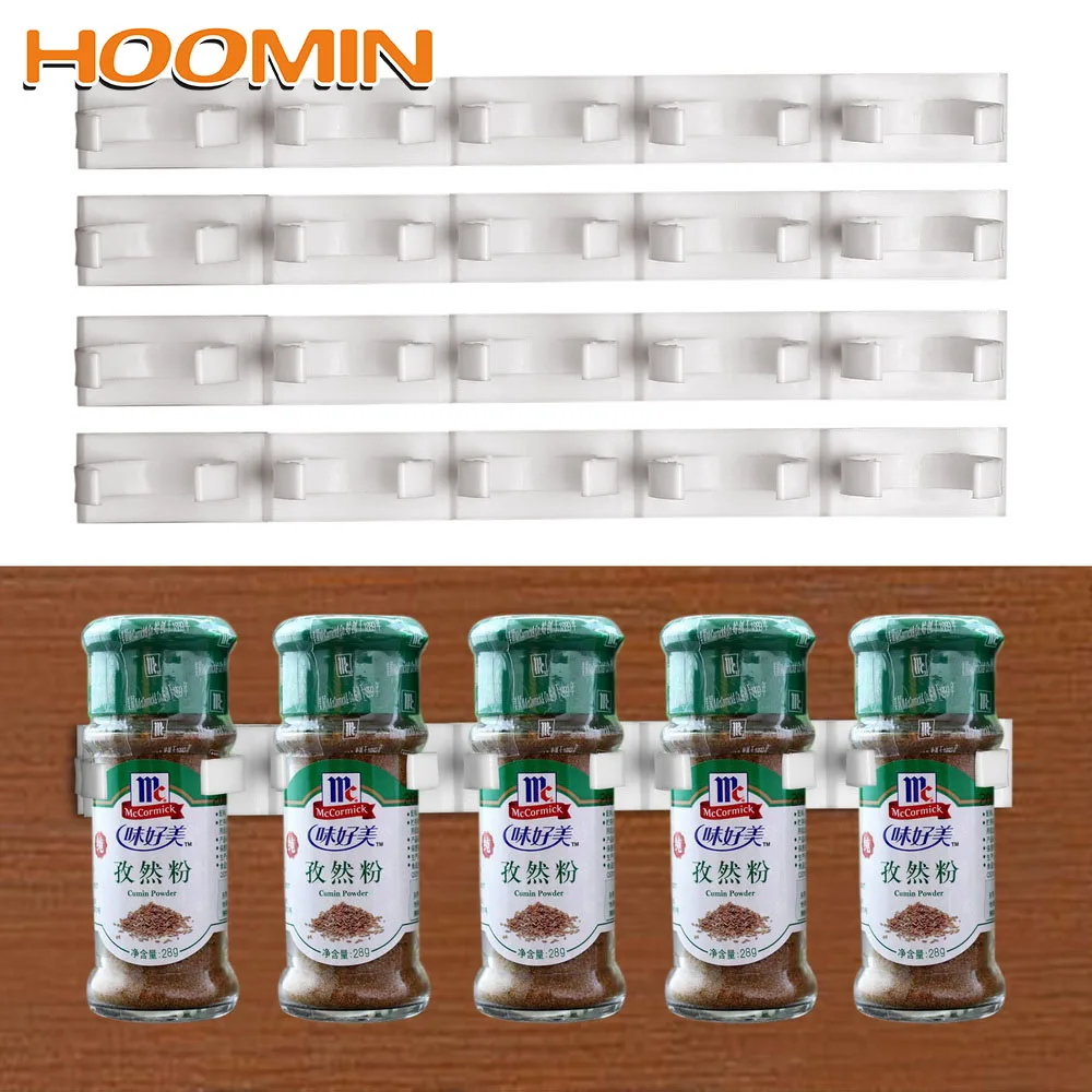 

HOOMIN 2pcs 4pcs Cabinet Clip Shelf Racks Store Kitchen Organizer Spice Rack Gripper Seasoning Carrier Bottle Storage Holder