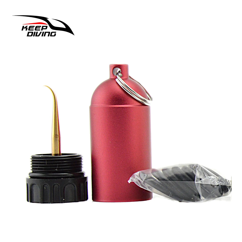 

Keep Diving Aluminum Alloy Mini Scuba Tank With One Pick Needle And 12 Different Size O-rings Scuba Diving Accessories