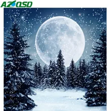 AZQSD Diamond Painting Starry Sky Diamond Embroidery Landscape Home Decor Picture Rhinestones Diamond Mosaic Snowy Night