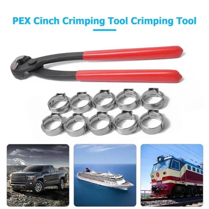 

VODOOL 10Pcs/Set Stainless Steel Single Ear Clamp Turbocharger Hose Clamp Tube Pipe Fastener Clip Fuel System Clamp With Pliers