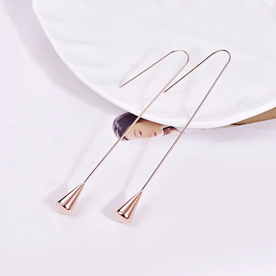 

Malanda Brand New Stainless Steel Water Drop Earrings For Women Fashion Gold Color Dangle Earring Wedding Office Jewelry Gift