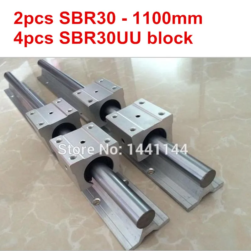 

SBR30 linear guide rail: 2pcs SBR30 - 1100mm linear guide + 4pcs SBR30UU block for cnc parts