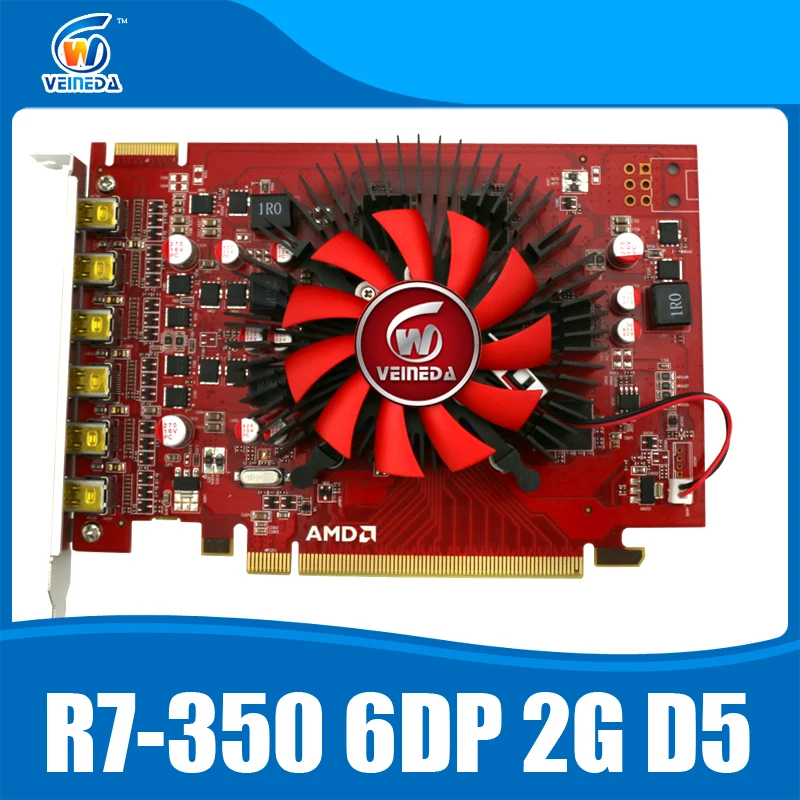 

100% New Veineda R7 350 2GB GDDR5 6DP Multiscreen Display Card monitors for ATI