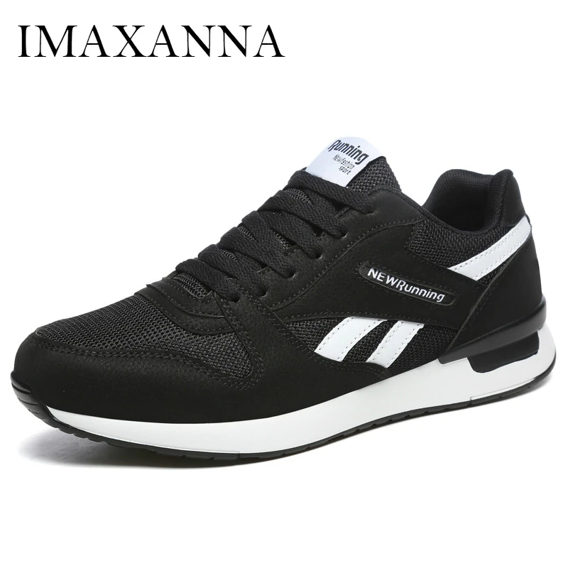 

IMAXANNA 2019 New Fahsion Men's Running Shoes Mesh Breathable Man Sneakers Cmforatble Air Flat Sport Shoes Men Lace Up Athletic