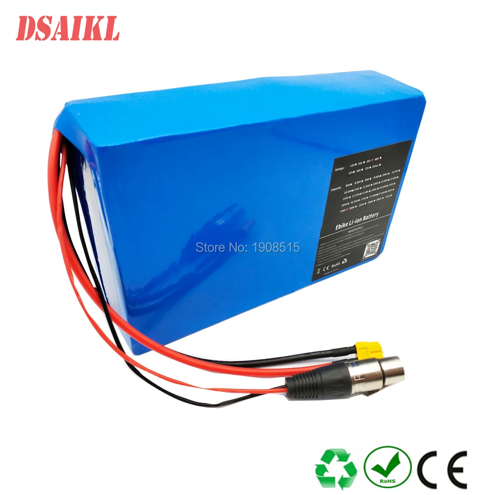 

Free shipping and EU US NO tax 1000W Eibke battery pack 48V 20Ah use Brand 18650 2900mah power cells with 54.6V charger