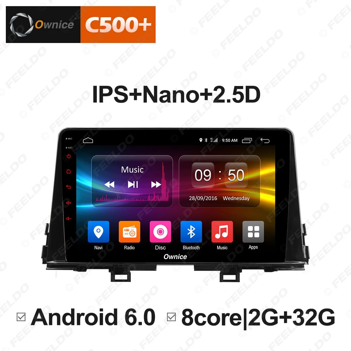 FEELDO 9 "2.5D Nano IPS экран Android 6 0 Octa Core/DDR3 2G/32G/4G LTE автомобильный медиаплеер для Morning 2016