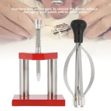 Красные часы инструмент ручной плунжерный съемник для снятия ручной Набор слесарь твердый сплав сталь набор инструментов для ремонта часов с 10 пластиковыми штампами