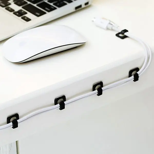 18 Pc line Cord Wire Line Organizer Clips Fixer Fastener Tidy Holder Desk Wall Organizer Tie Fixer Organizer Line Clamp