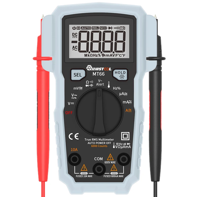 

MUSTOOL MT66 True RMS 5999 Counts Digital Multimeter AC/DC Current Voltage Frequency Resistance Capacitance Temperature Tester