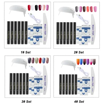 

Major Dijit 1 Set Nail Art Tools Manicure Tool 6 Colors 5ml One Step Nail Gel UV Lamp Dryer Nail Gel Kit