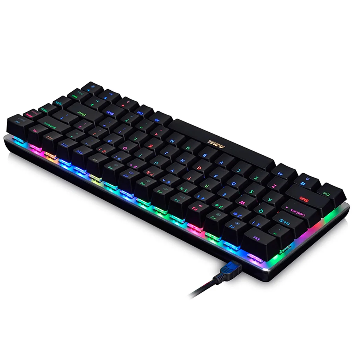 AJazz AK33 82 клавиши RGB с подсветкой Съемная USB Проводная Механическая игровая клавиатура черный переключатель Синий переключатель