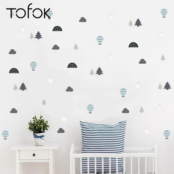 

Tofok Cartoon Forest Trees Wallpaper DIY Vinyl Warm Baby Children Room Nursery Mural Decals Furniture Background Wall Sticker