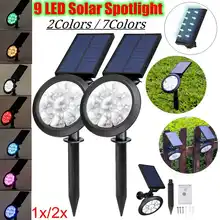 9 Светодиодный настенный/Ландшафтный Солнечный свет красочная Солнечная лампа модернизированные точечные светильники на солнечных батареях Водонепроницаемая Регулируемая лампа для сада лужайки двора
