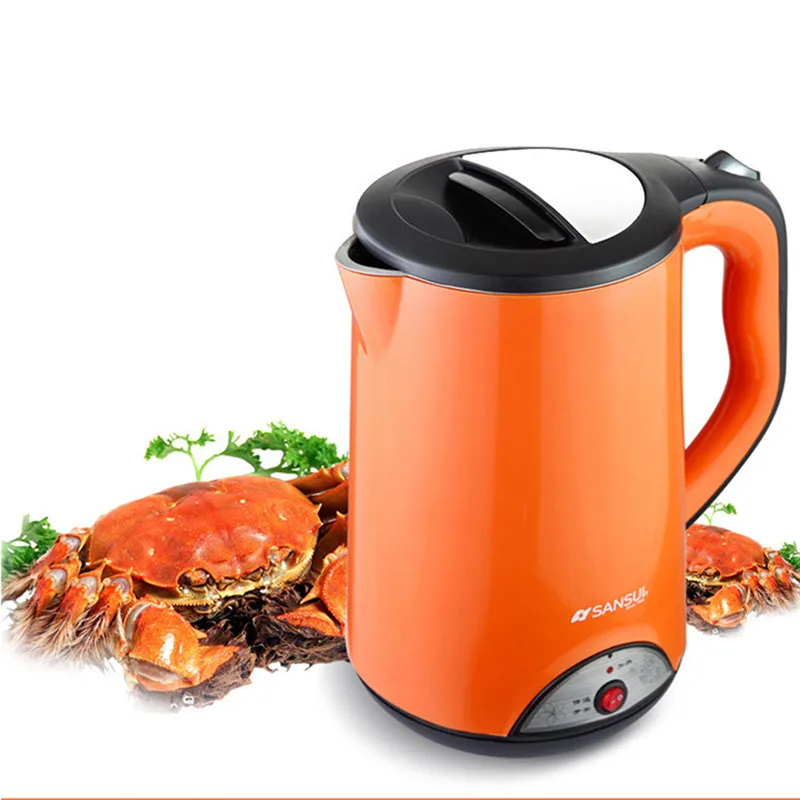

SANSUI Orange YY-17B05 304 Stainless Steel Temperature Control Anti-scalding Electric Kettle Insulation Kettle