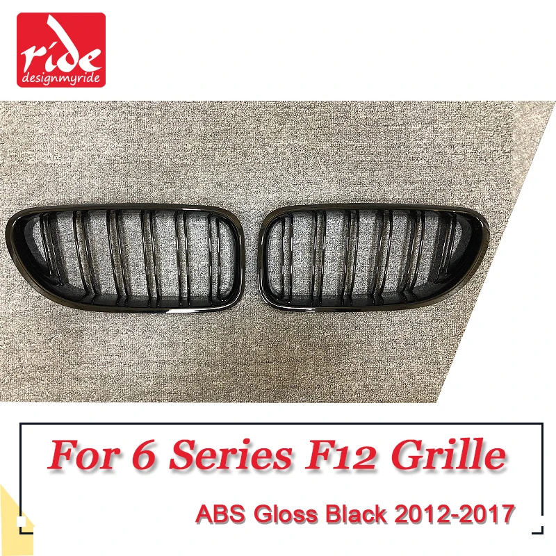 F12 Передняя решетка ABS черный глянец для 6-серии F12 грили M-style 640i 640d 650i 650d двойные рейки Передняя решетка для почек 2012