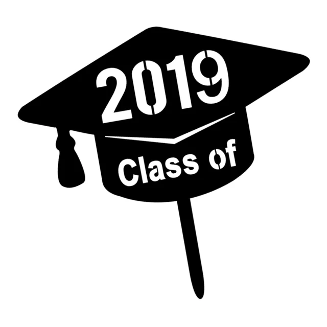 2019 Congrats Grad Bachelor Hat Cake Topper Acrylic Cake Picks Cake