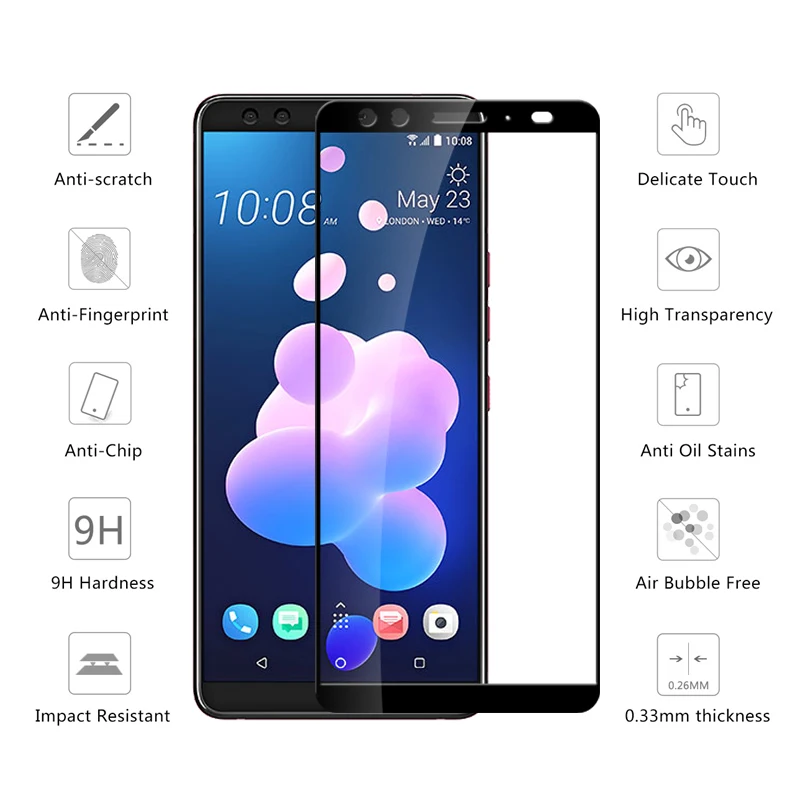 Защитное стекло U11 для HTC U12 Plus Защита экрана U 11 12 Life закаленное пленка|Защитные