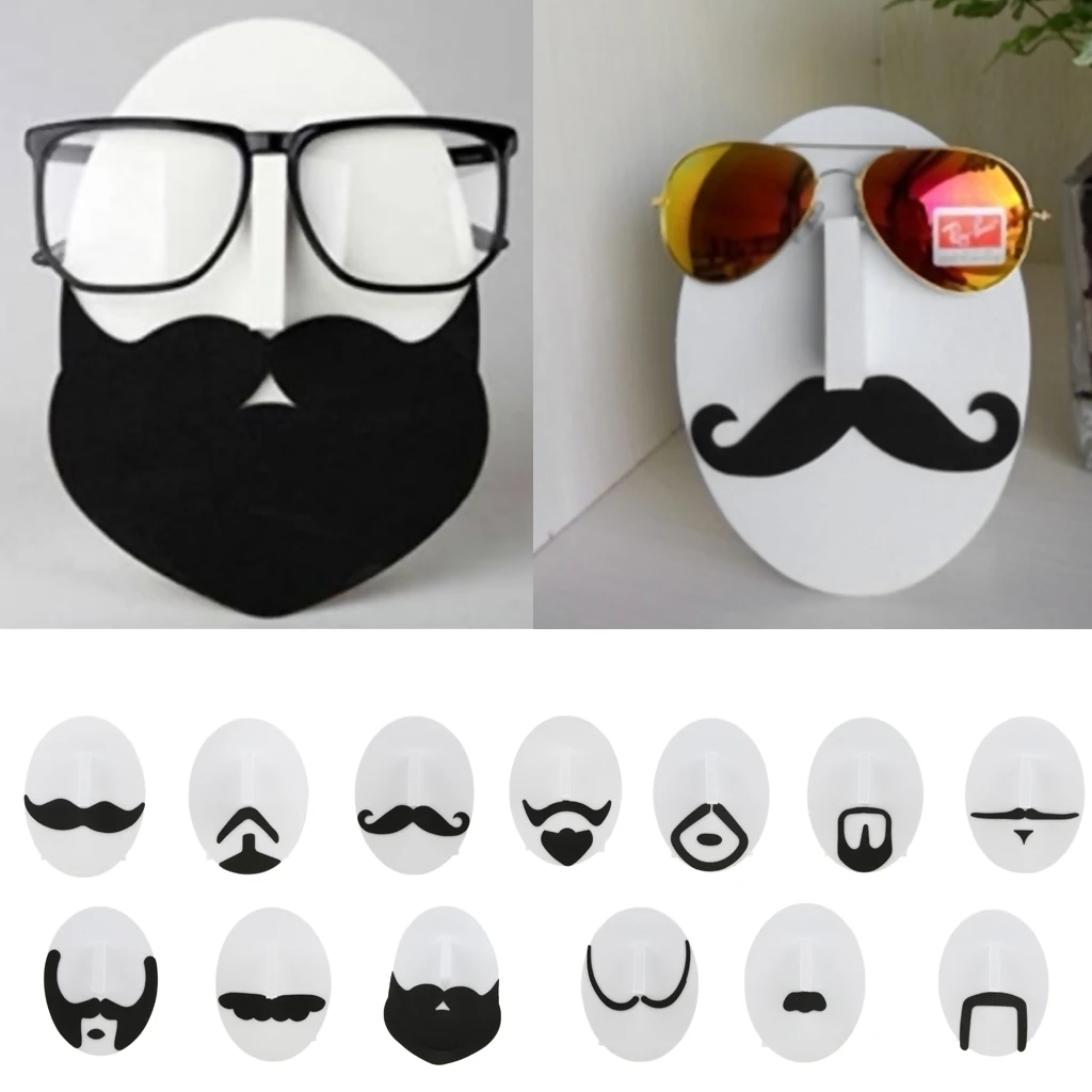 

Set of 13pcs Novelty Men Mustache Face Design Eye Glasses Sunglasses Spectacles Display Stand Holders Rack Organizer