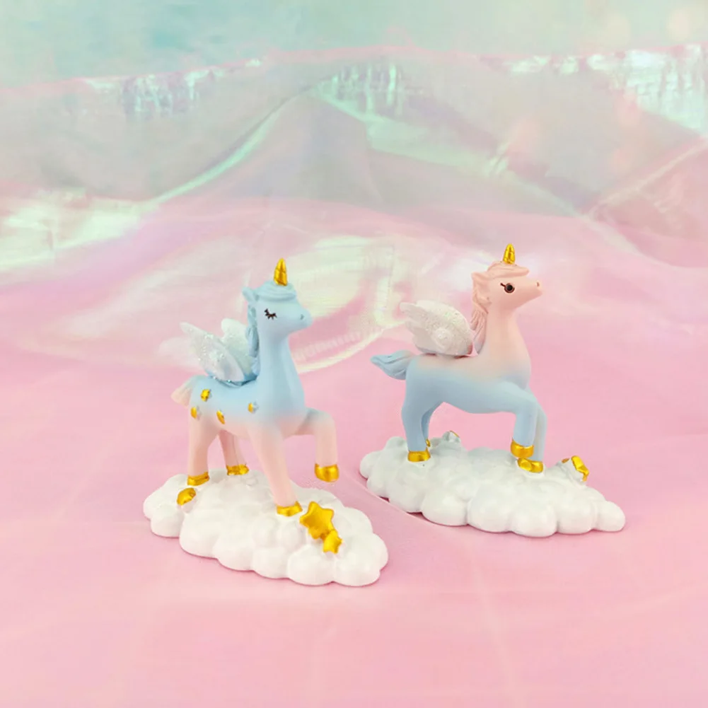 

Resin Unicorn Cake Decor Home Ornament Micro Landscape Bonsai Decor Birthday Mini Unicorn Figurine birthday cake
