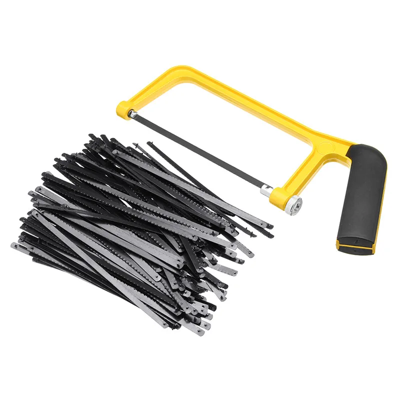 

DANIU 100pcs High-carbon Steel 6 Inch 150mm Saw Blade Plastic Handle Mini Saw Frame Hacksaw Rack for Woodworking