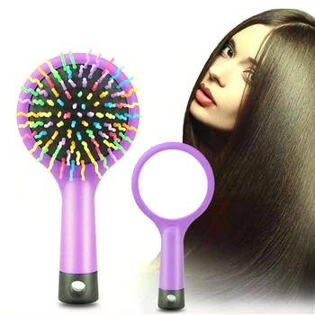 

1 piece Hair Comb Professional Rainbow Comb Volume Anti-static Magic Hair Curl Straight Massage Comb Brush Mirror Style Tools