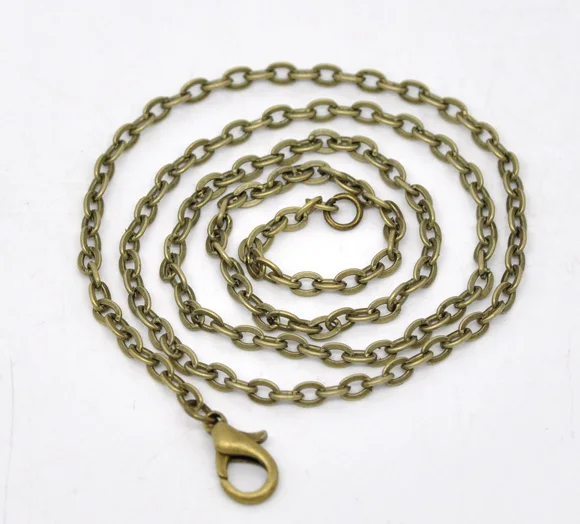 12 бронзовых тонов Омаров застежка звенья цепи ожерелья 16 &quot(B12919)|necklace with letter
