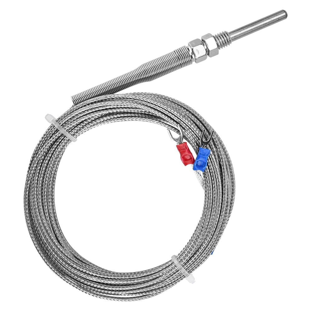 1/2/3m M8 Screw Thread Type K Thermocouple Probe Temperature Sensor Wire 0-400℃