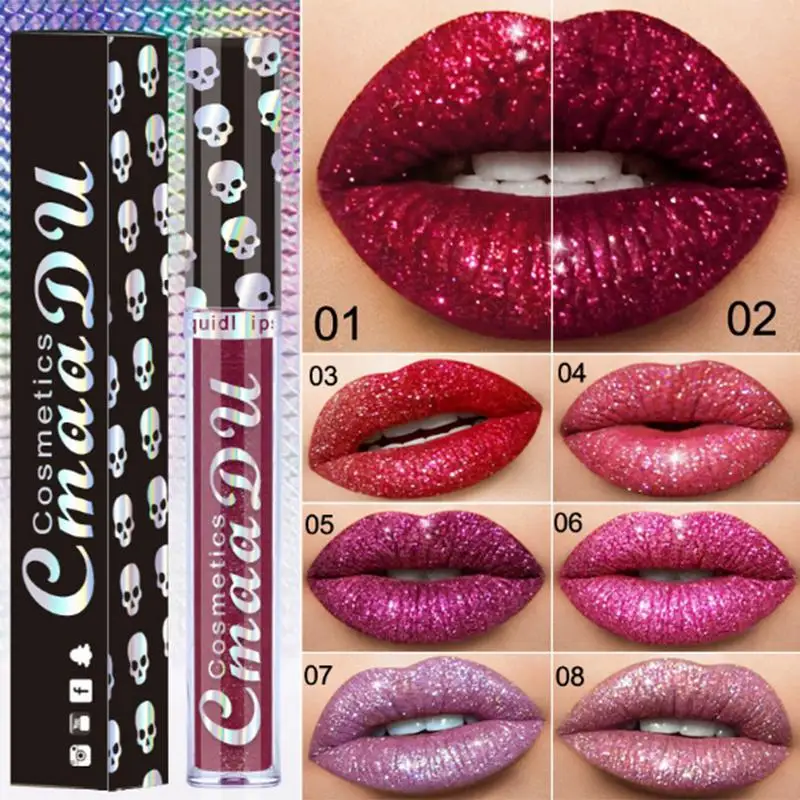 

Metal Liquid Lipstick Waterproof Makeup Metallic Lip Gloss Set Long-lasting Shimmer Glitter Lipgloss Tint