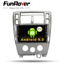 FUNROVER " Android 8,0 автомобильный Радио Мультимедиа dvd для hyundai Tucson 2006- 2 din головное устройство навигатор с GPS, dvd стерео плеер FM