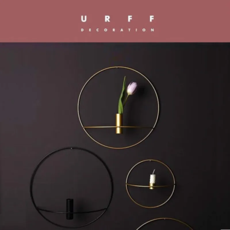 

3D Wall Mounted Candle Holder Metal Geometric Tea Light Home Decor Candlestick