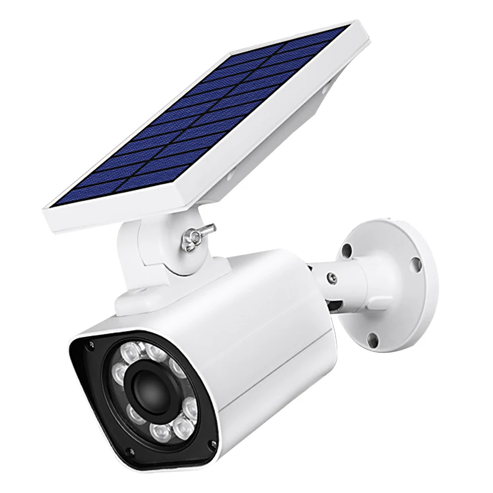 

Patio Yard For Outdoor Courtyard Solar Light Fake Monitor Path Way Wall Lamp Motion Sensor Waterproof Garden Led Spotlight