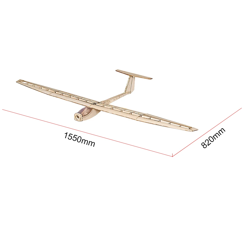 F1501 Balsa Dancing Wings Hobby RC самолет планер 1550 мм размах крыльев DIY KIT