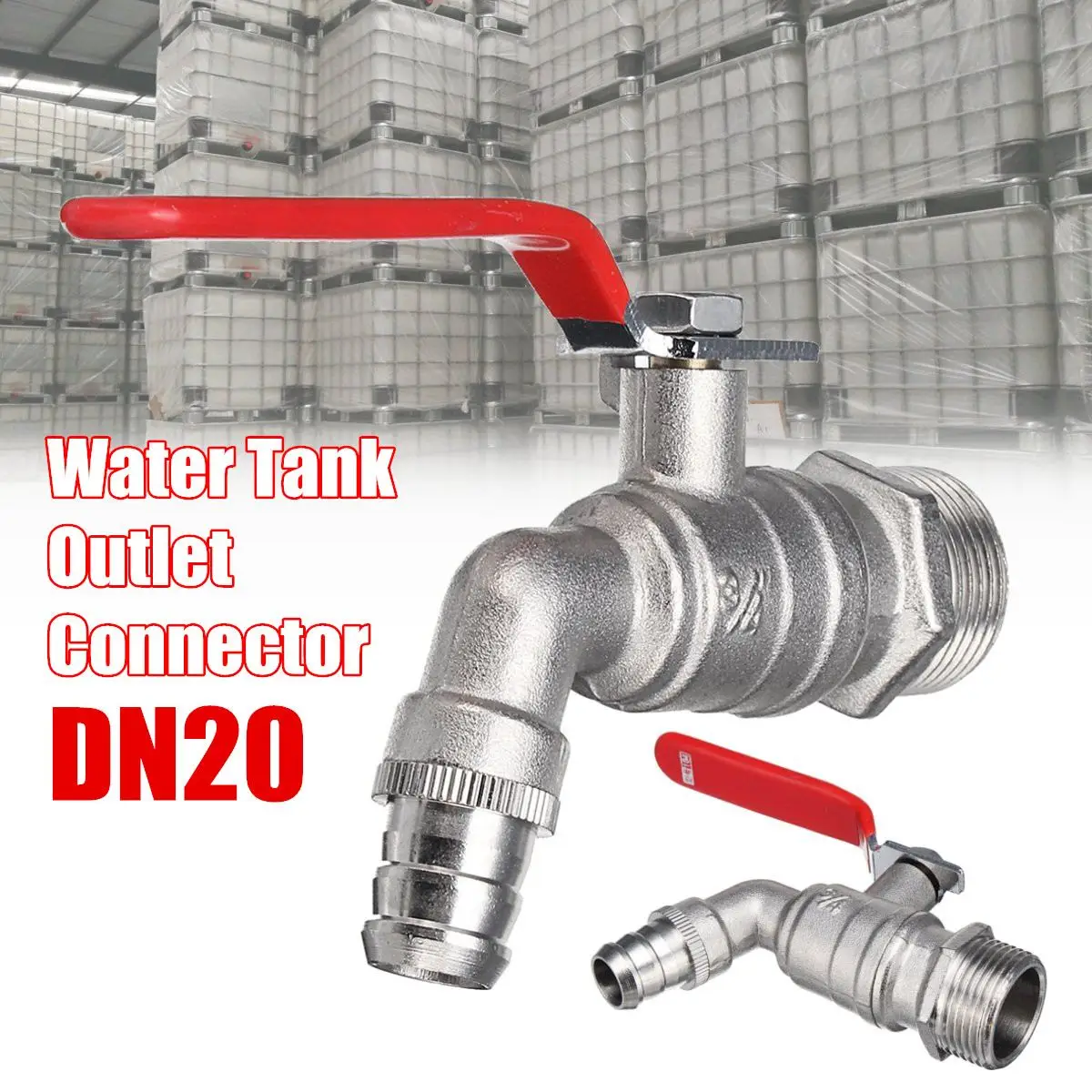 

Garden Water Connector DN15/DN20 Water Tank Outlet Connector 104 Faucet Thread Mounting For IBC Tank Tool Parts Brass