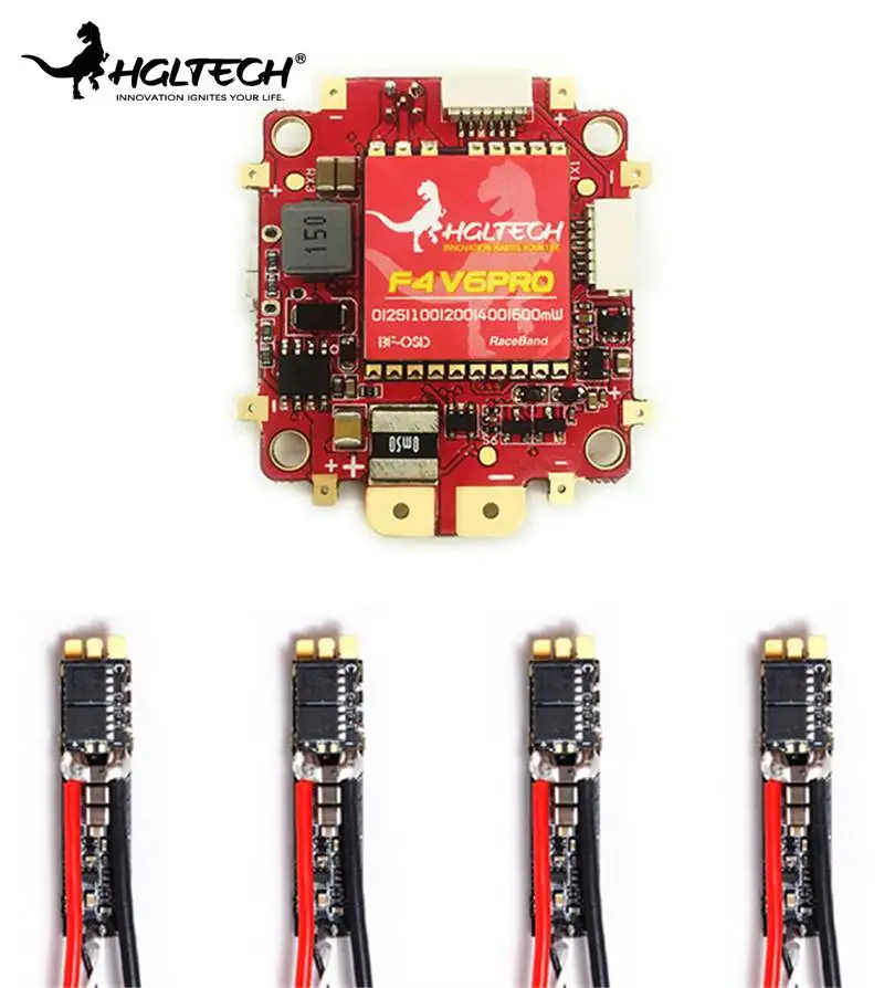 

HGLRC F4 V6 PRO Flight Controller 5.8G 48CH VTX+4 PCS Forward FD50A 2-6S Blheli_32 ESC for RC FPV Racing Drone Spare Parts Accs