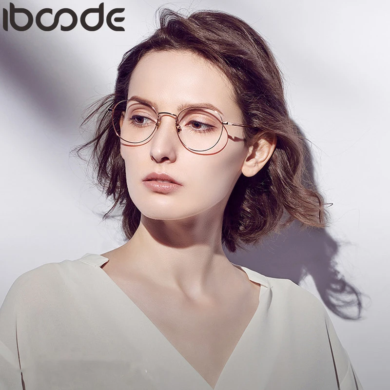 

iboode Reading Glasses Women Men Metal Oval Clear Lens Hyperopia Presbyopia Eyeglasses Optical Spectacle Flat Mirror 0 To +4.0