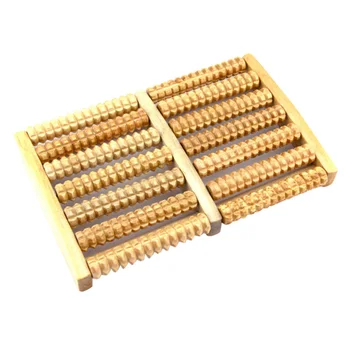 

1pcs Wooden 7 Rows Roller Roller Foot Massager Reflexology Relax Relief Premium Heel Foot Pain Health Care Roller Massager