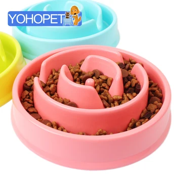 

Pet Dog Preventing Choking Dog Feeder Slow eating Pet Bowl healthy design prevent Gluttony Obesity yellow/blue/Pink Dog Bowls