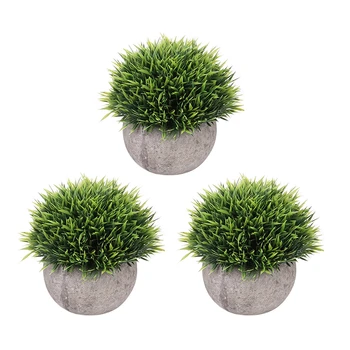 

3pcs Mini Artificial Plants Ball Fake Potted Ball Plant Mini Fake Plant Artificial Flower for Decoration