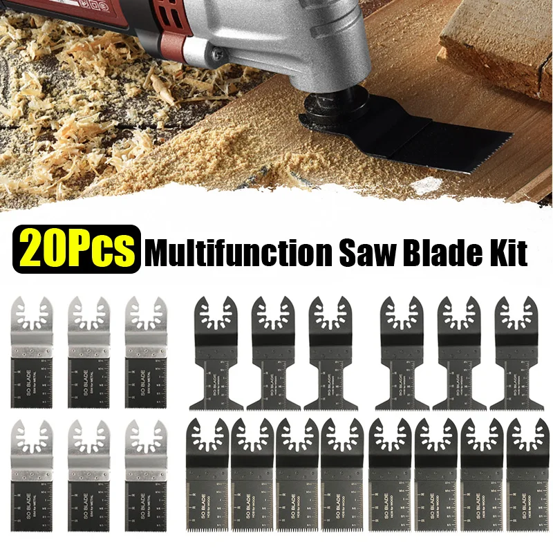 

20Pcs Multitool Saw Blade Oscillating Blade Multi Tool Saw For Renovator For Bosch,Fein Multimaster Wood Cutting Accessories Kit