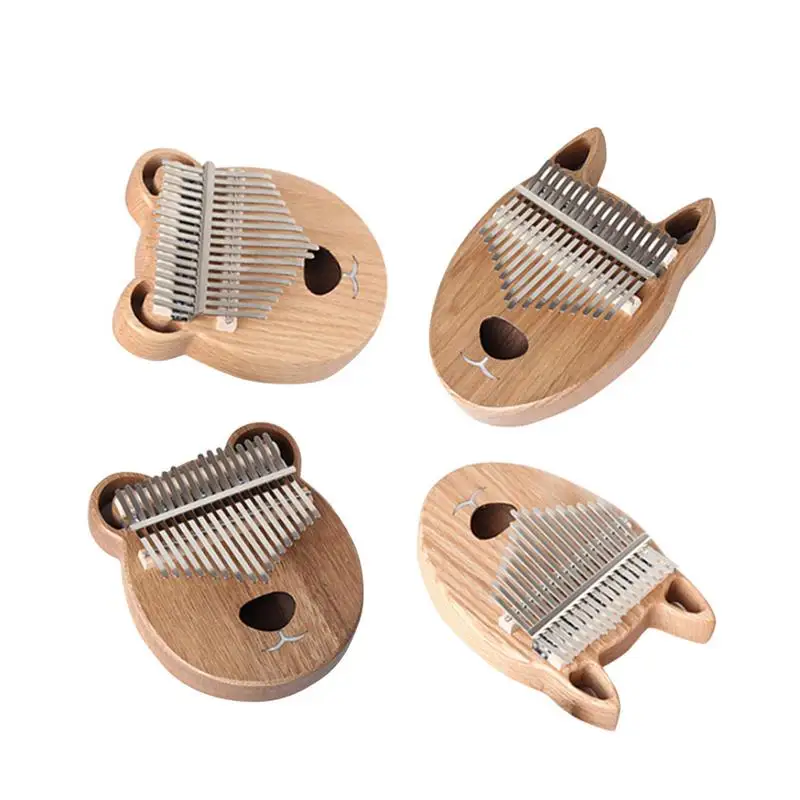 

17 Keys Kalimba Thumb Piano Solid Wooden Oak Body Musical Instrument With Protective Case Tuning Hammer Study Booklet