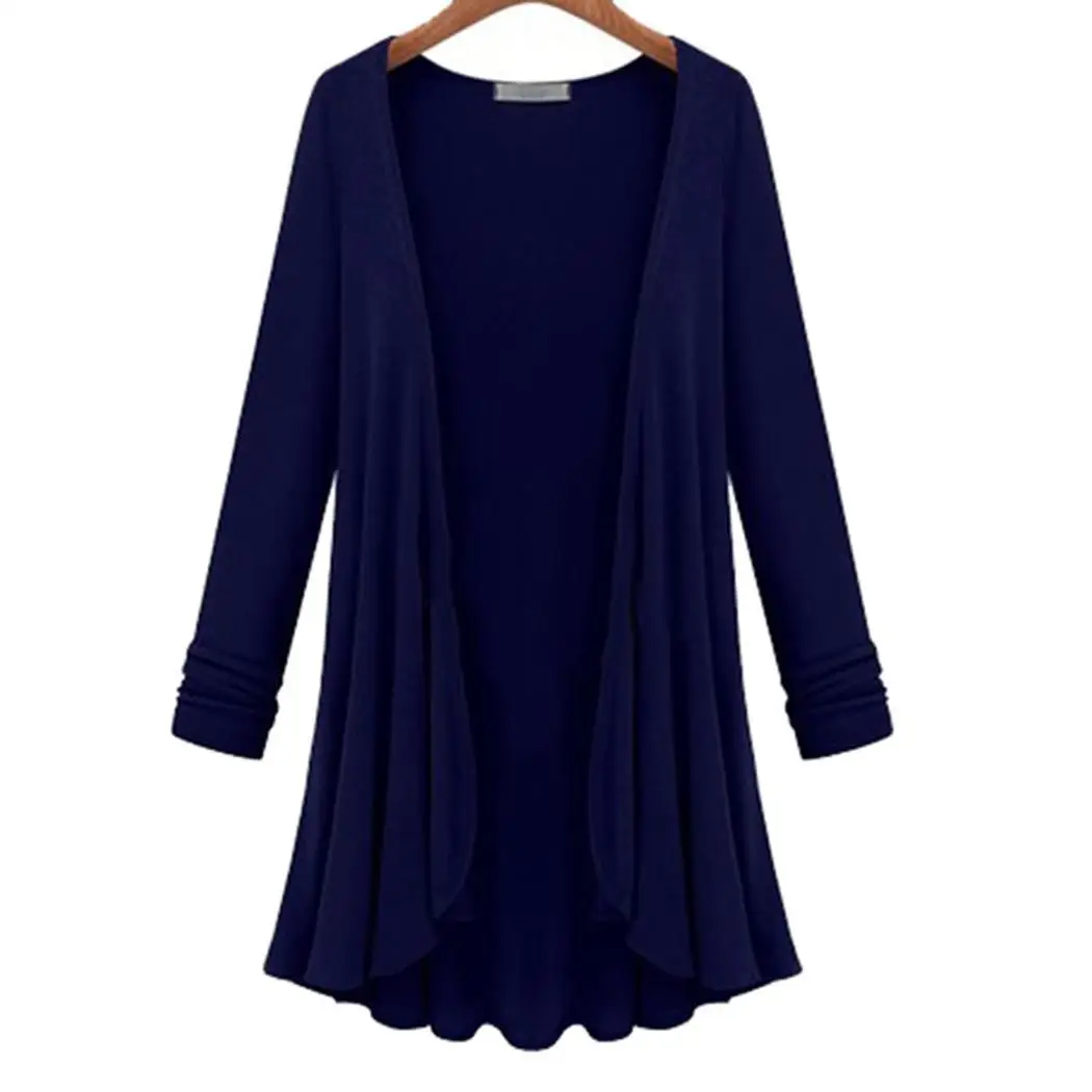 Womens Casuasl Solid Sleeveless Draped Irregular Hem Open Cardigan Top Blouse AU